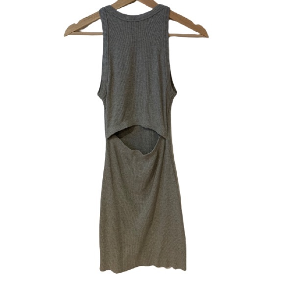 Aritzia Wilfred Free Grey Cutout Casual Dress - Picture 2 of 5